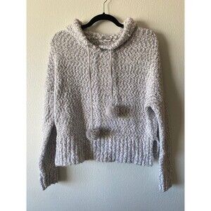 Yet Again Pull Over Hooded Sweater Textured Stitch - SIZE S -